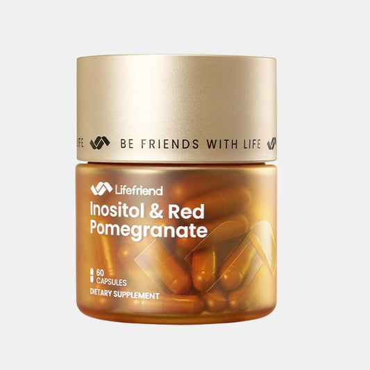 Lifefriend PCOS Supplement for Women - Myo-Inositol & D-Chiro Inositol 40:1 Pomegranate PQQ & L-Ergothioneine - Fertility Hormonal Balance & Ovarian Health Support - 60 Vegan Capsules