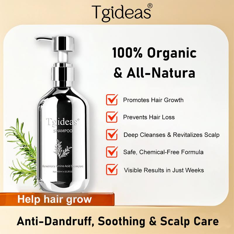 Tgideas Rosemary Shampoo Revives Damaged Hair, Promotes Growth, Reduces Frizz & Hair Loss, Restores Shine & Smoothness