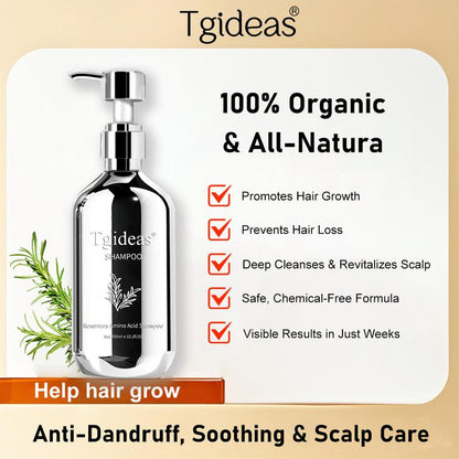 Tgideas Rosemary Shampoo Revives Damaged Hair, Promotes Growth, Reduces Frizz & Hair Loss, Restores Shine & Smoothness