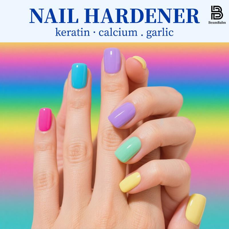 BEAMBALM Hyaluronic Acid Nail Hardener 11Ml - Dermatologist Tested Serum with Keratin & Bamboo Extract for Damaged Nails - Get Glassy Hard as Nails in 2 Weeks - Smooth Repair Manicure