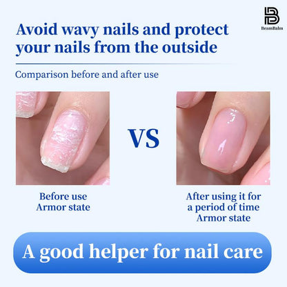 BEAMBALM Hyaluronic Acid Nail Hardener 11Ml - Dermatologist Tested Serum with Keratin & Bamboo Extract for Damaged Nails - Get Glassy Hard as Nails in 2 Weeks - Smooth Repair Manicure