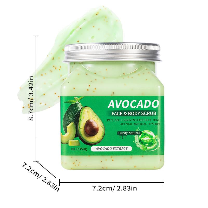 AVOCADOFACE BODY SCRUB PEEL off HORNINESS FADE DULL TONEACTIVATE and BEAUTIFY Skin-12.35Oz