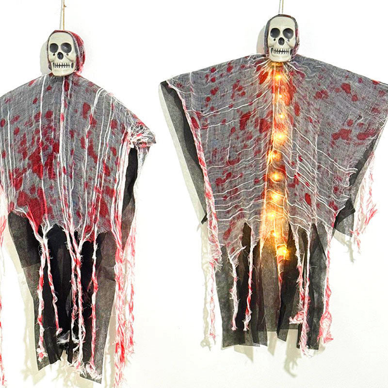 Halloween Decoration Blood-dyed Luminous Skull Hanging Ghost Outdoor Ornaments