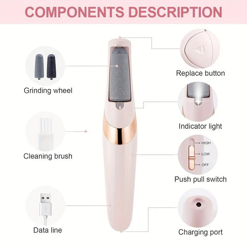 Electric Feet Callus Remover,Portable Electronic Foot File Pedicure Tools,Waterproof Foot Scrubber File,Pedi Foot Care for Dead,Hard Cracked Dry Skin Manicure Nail Nail Care Cutics Nail Art