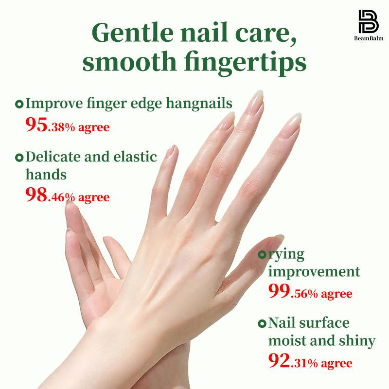 BEAMBALM Hyaluronic Acid Nail Hardener 11Ml - Dermatologist Tested Serum with Keratin & Bamboo Extract for Damaged Nails - Get Glassy Hard as Nails in 2 Weeks - Smooth Repair Manicure
