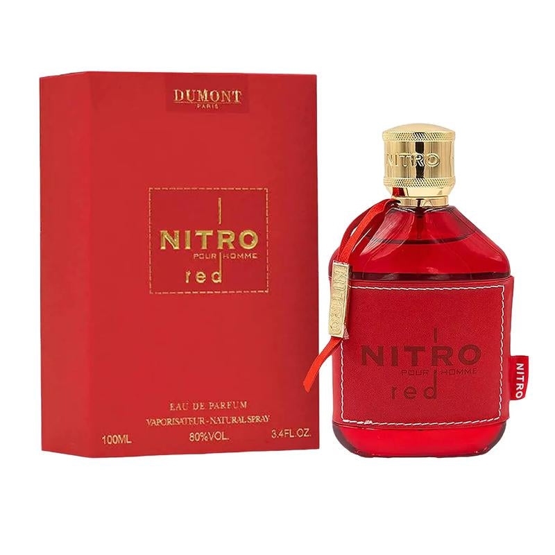 DUMONT NITRO RED - 3.4Oz - Eau De Parfum - Luxury Perfume for Men - Fruit, Woody, Floral & Masculine Fragrance - Long Lasting Cologne Mist & Body Spray - for Him