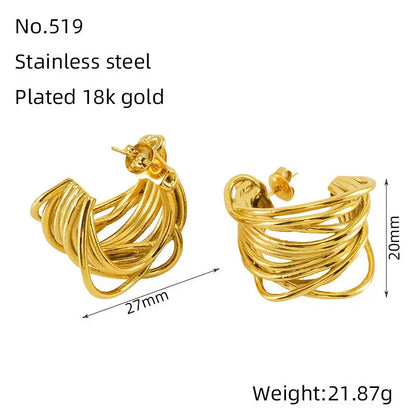 women gold earrings simple fashion design
