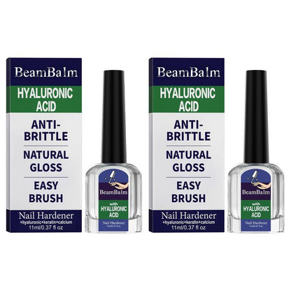 BEAMBALM Hyaluronic Acid Nail Hardener 11Ml - Dermatologist Tested Serum with Keratin & Bamboo Extract for Damaged Nails - Get Glassy Hard as Nails in 2 Weeks - Smooth Repair Manicure