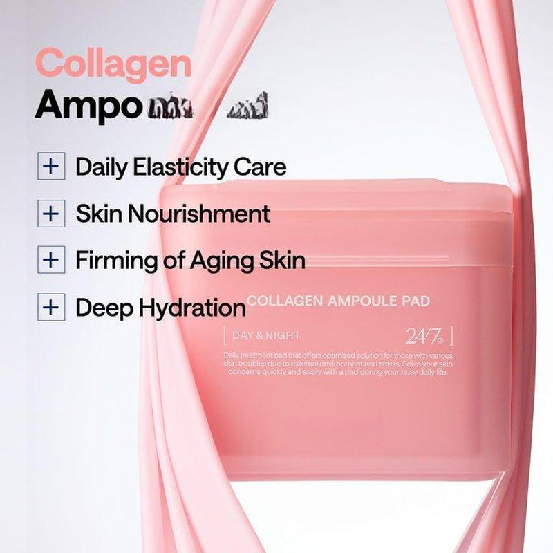 Mediheal Collagen Ampoule Toner Pad Firming Vegan Pads with Collagen & Ceramide for Wrinkle Care K Beauty 100 Pads Jar