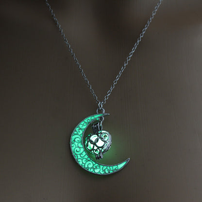 Fashion Trendy Men's Domineering Luminous Flame Dragon Necklace